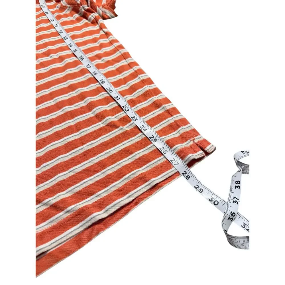 Chaps Ralph Lauren Polo Shirt Short Sleeve Orange Stripe Size XL